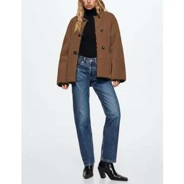 Bianstore Women’s Sherpa Fleece Jackets Casual Long Sleeve Buttons Faux Fur Coat Winter Outwear(Brown-L)