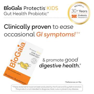 BioGaia Protectis Kids | Probiotic for Ages 3+ | Eases Occasional Digestive Issues & Promotes Regula...