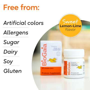 BioGaia Protectis Kids | Probiotic for Ages 3+ | Eases Occasional Digestive Issues & Promotes Regularity | Allergen, Dairy, Soy & Gluten Free | Backed by 30 Years of Research | 30 Day Supply