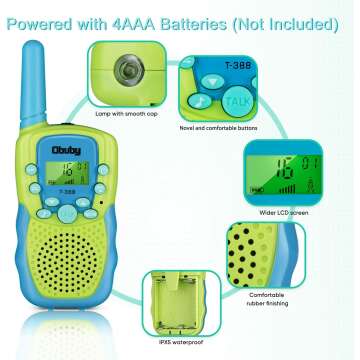 Obuby Kids Walkie Talkies - 3KM Range & 22 Channels