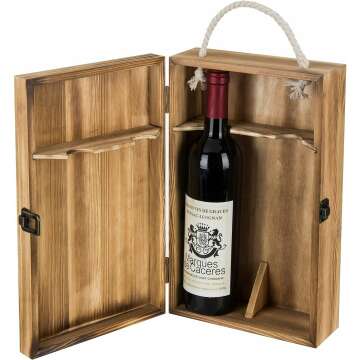 Double Bottle Wood Wine Gift Box with Handle
