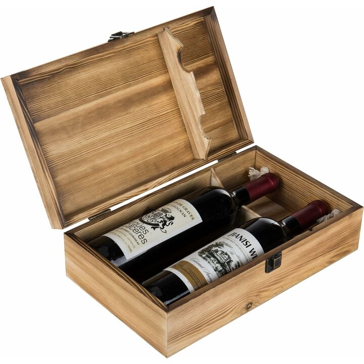 Double Bottle Wood Wine Gift Box with Handle