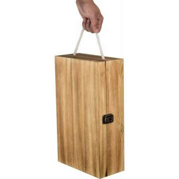Double Bottle Wood Wine Gift Box with Handle