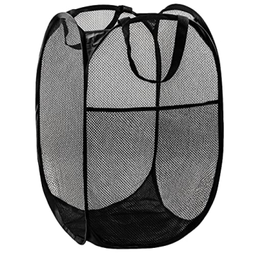 Premium Pop Up Hamper - Foldable Mesh Laundry Basket, Lightweight & Portable