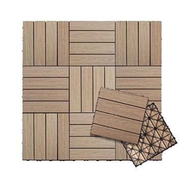 NewTechWood UltraShield Naturale - Stylish Composite Deck Tiles for All Outdoor Spaces
