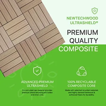 NewTechWood Quick Deck Composite Deck Tiles in Canadian Maple