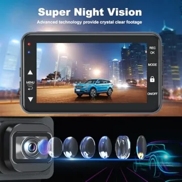 4K Dual Dash Cam with Night Vision 5G Wi-Fi Free 64GB Card