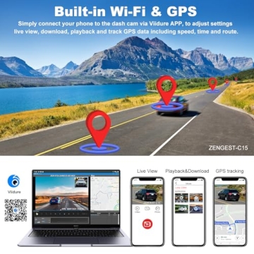 4K Dual Dash Cam with Night Vision 5G Wi-Fi Free 64GB Card