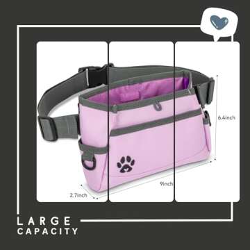 Dog Treat Pouches for Pet Training - Custom Design - Dog Treat Bag for Dog Training & Behavior Aids - Fanny Pack for Dog Walking Bag - Puppy Training Treat Pouch & Snacks Bag Pouch (Light Purple)