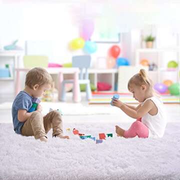 Ucomn Cozy Area Rug 4 x 6 Feet White, Indoor Shaggy Faux Fur Rug, Modern Home Decor Plush Throw Carp...