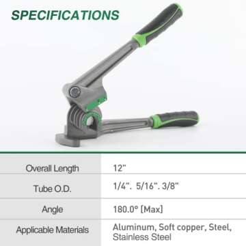 Super Stars 1/4in, 5/16in, 3/8in (6/8/10) Tubing Bender 3-in-1 Pipe Bender 180° HVAC Copper Aluminu...