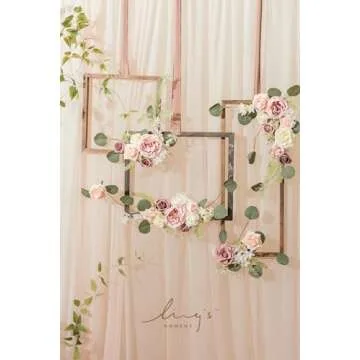 Ling's Moment Garden Dusty Rose Artificial Wedding Flowers Combo for Wedding Bouquets Centerpieces Flower Arrangements Bridal Shower Decorations