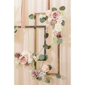 Ling's Moment Garden Dusty Rose Artificial Wedding Flowers Combo for Wedding Bouquets Centerpieces Flower Arrangements Bridal Shower Decorations