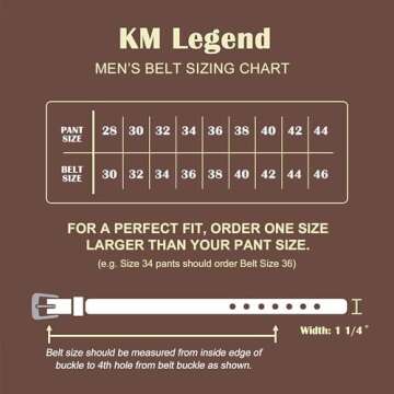 KM Legend Men's Genuine Leather Dress Belt with Premium Quality - Classic & Fashion Design for Work Business and Casual (esBrown, 30)