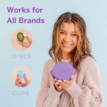 Pixie Menstrual Cup Compact Sterilizer - Good for Public Restrooms, Camping, or Dorms - Collapsible Cleaner Container for Your Menstrual Disc & Period Cup - Microwavable - Reusable - Case Holder