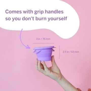 Pixie Menstrual Cup Compact Sterilizer - Good for Public Restrooms, Camping, or Dorms - Collapsible Cleaner Container for Your Menstrual Disc & Period Cup - Microwavable - Reusable - Case Holder