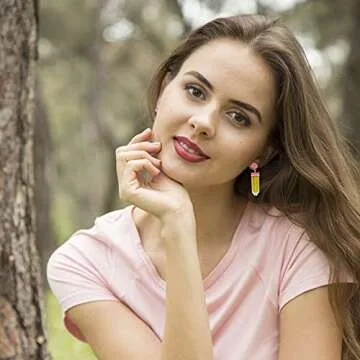 Funny Pencil Earrings for Women,Statement Cubic Zirconia Enamal Fashion Earrings Cute Teacher Party ...