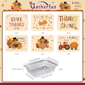 36-Pack Thanksgiving Leftover Containers - Stylish & Durable