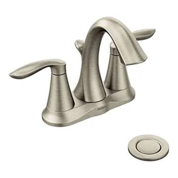 Moen Eva Two-Handle Centerset Faucet in Brushed Nickel