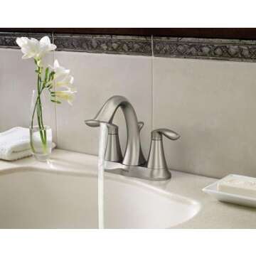 Moen Eva Two-Handle Centerset Faucet in Brushed Nickel