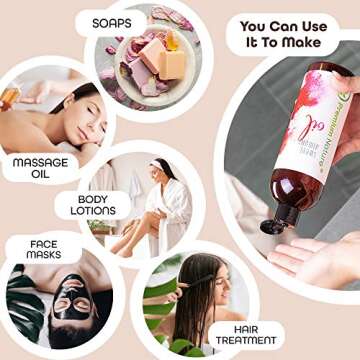 Sweet Almond Oil Carrier Oil - Cold Pressed Pure Natural Body Massage Oils for Essential Oils Mixing, Baby Oil Dry Skin Face Moisturizer Eye Makeup Remover 16 oz