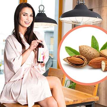 Sweet Almond Oil Carrier Oil - Cold Pressed Pure Natural Body Massage Oils for Essential Oils Mixing, Baby Oil Dry Skin Face Moisturizer Eye Makeup Remover 16 oz