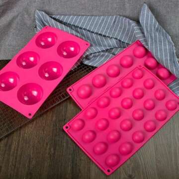 Webake Silicone Round Sphere Baking Molds Set