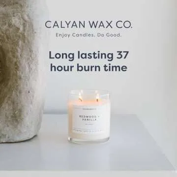 Pumpkin Spice Scented Holiday Candle, Soy Wax Candles for The Home Scented with Phthalate Free Oils, 3.5 x 3 inch, 8.8 oz, 37 Hour Burn Time Fall Candles & Home Decor in Glass Jar - Calyan Wax