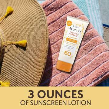 Aveeno SPF 60 Sunscreen Lotion, Weightless & Hydrating