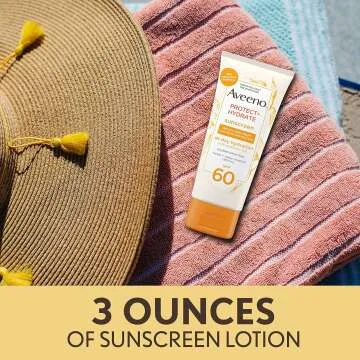 Aveeno SPF 60 Sunscreen Lotion, Weightless & Hydrating