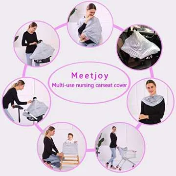 Breathable Car Seat Cover for Babies – Multi-Purpose Soft Rayon Nursing Cover for Breastfeeding, High Stretchy Infant Carseat Canopy, Stroller Cover (Smooth Rayon, Grey Forest)