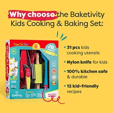 Baketivity 31-Piece Kids Cooking & Baking Set for Fun