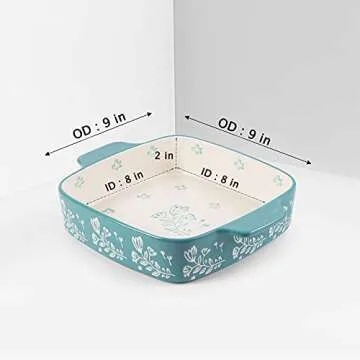 Wisenvoy 9x9 Baking Dish Elegant Ceramic Bakeware Set