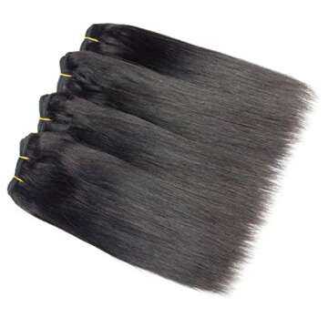 Selina Bundles With Closure,Brazilian Virgin Hair Straight,12a Human Hair Bundles, Free Part Closure, Human Hair Bundles With Lace Closure(8 8 8 8 with 8 Closure)