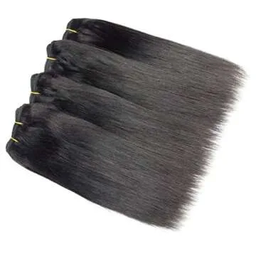 Selina Bundles With Closure,Brazilian Virgin Hair Straight,12a Human Hair Bundles, Free Part Closure, Human Hair Bundles With Lace Closure(8 8 8 8 with 8 Closure)