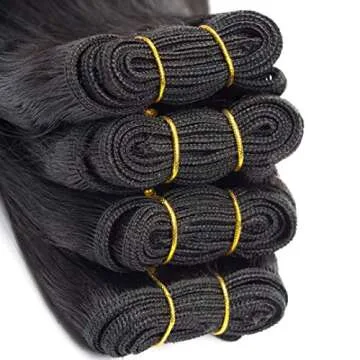 Selina Bundles With Closure,Brazilian Virgin Hair Straight,12a Human Hair Bundles, Free Part Closure, Human Hair Bundles With Lace Closure(8 8 8 8 with 8 Closure)