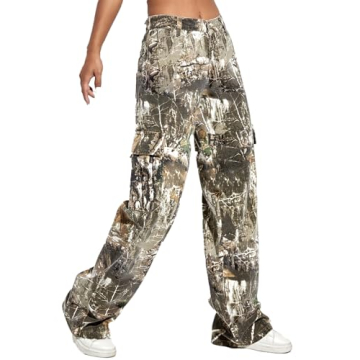 Voghtic Camo Cargo Pants for Women - High Waist Comfort