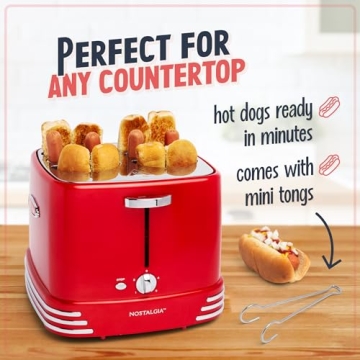 4 Slot Hot Dog Toaster - Metallic Red Multi-Use Design