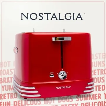 4 Slot Hot Dog Toaster - Metallic Red Multi-Use Design
