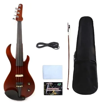 Professional Solid Wood Electric Violin with Ebony Fittings - Complete Set
