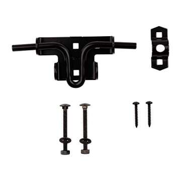 National Hardware N165-506 Sliding Bolt Door & Gate Latch, Steel, Coated with WeatherGuard Protection, Black