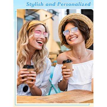 Weewooday 10 Pairs Rimless Sunglasses Rectangle 90s Retro Sunglasses Trendy Y2k Sunglasses Frameless Square Glasses Eyewear for Men Women (Vivid Color)