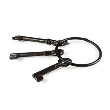 Super Z Outlet Pirate Treasure Chest Keys Set - Cast Iron Skeleton Key Ring Antique Style