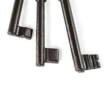 Super Z Outlet Pirate Treasure Chest Keys Set - Cast Iron Skeleton Key Ring Antique Style