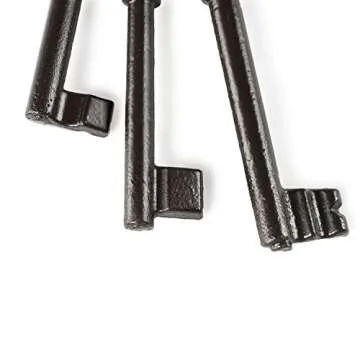 Super Z Outlet Pirate Treasure Chest Keys Set - Cast Iron Skeleton Key Ring Antique Style