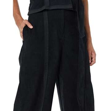 Making the Cut Season 3 Episode 4 Deconstructed Wide Leg Corduroy Pant Inspired by Yannik's Winning Look, Black, M
