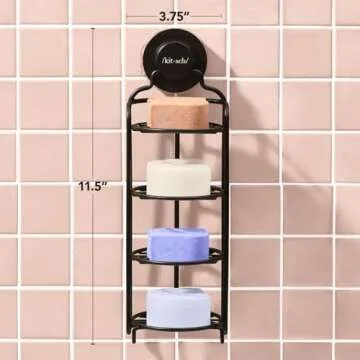 Kitsch Shower Caddy Bar Soap Holder - Rust Proof, Shower Caddy Portable, w/Strong Suction Cup for Ba...
