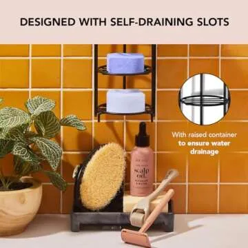 Kitsch Shower Caddy Bar Soap Holder - Rust Proof, Shower Caddy Portable, w/Strong Suction Cup for Bathroom Wall & Corner, Stainless Holder for Shampoo, Conditioner & Any Soap Bars, No Drilling Rack
