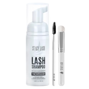 STACY LASH Eyelash Extension Shampoo + Brush / 1.69 fl.oz / 50ml / Eyelid Foaming Cleanser/Wash for ...