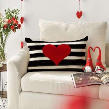 AVOIN Love Heart Pillow Cover for Valentine's Day Decor